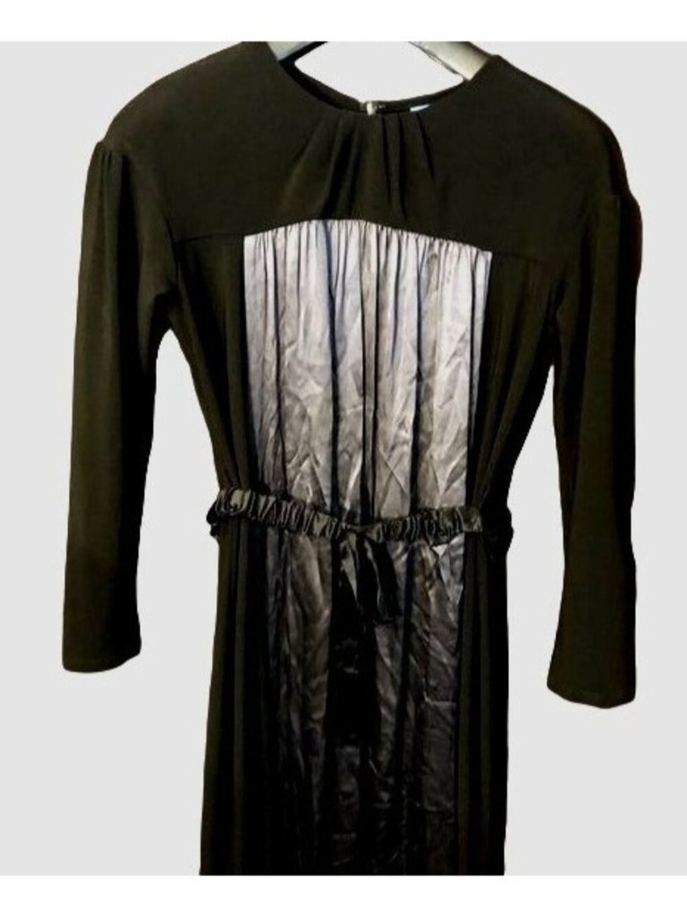 Simply vera Vera Wang Gray sheen dress 3/4 sleeve below knee length zip up READ